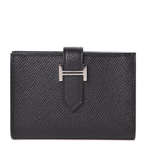 hermes card holder black